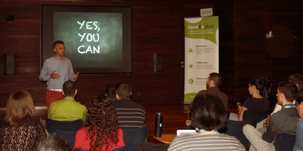 Eneko Knörr durante su intervención en el XV Campus de Emprendedores (Barcelona)